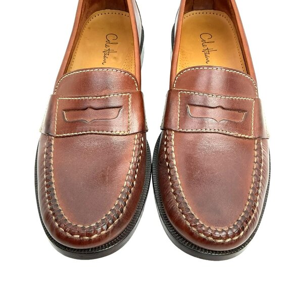 Cole Haan Leather Penny Loafer Dress Moc Toe Classic Mens 9N Brown main image 5